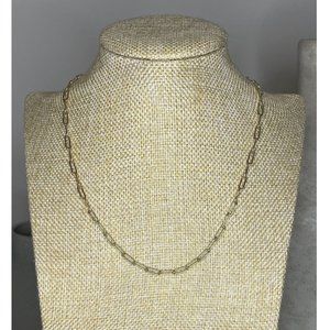 Gold Plated Paperclip Necklace w/ Copper North Star Pendant